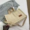 Bolsa de veludo de grande capacidade feminina 2024 nova bolsa de ombro transversal da moda para todos os tipos de ocasiões, alça larga, bolsa tote portátil casual