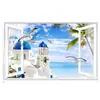 Variedad Transfronteriza de Pegatinas de Pared con Paisajes de Ventana Falsa, Vinilos Decorativos para Decoración de Sala de Estar y Dormitorio, Pegatinas Personalizadas Autoadhesivas de PVC