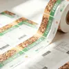 Etiquetas adhesivas impermeables de vinilo de alta gama al por mayor, impresión clara con lámina plateada, adecuadas para frutas secas y frutos secos