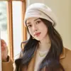 Gorro de Punto Nuevo para Otoño e Invierno con Pedrería Boina Versátil de Moda para Mujer Cómodo Cálido Cortavientos Sombrero de Lana