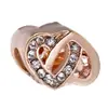 Comercio Electrónico Transfronterizo Oro Rosa Cuentas con Agujero Grande Cadena Accesorios Pulsera de Cuentas al por Mayor Cuentas Colgante de Corazón Venta al por Mayor en Stock