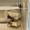Carrito de Bocadillos Estilo Vintage con Estante de Almacenamiento, Organizador Móvil de Varias Capas para Libros y Juguetes junto al Sofá en la Sala de Estar, Cesto de Ropa Sucia