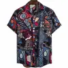 2026 Camisas Masculinas Europeias e Americanas Novas Mais Vendidas Transfronteiriças Estampa Digital 3D Moda Casual Camisas Havaianas de Manga Curta