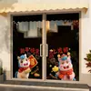 2027 Feliz Ano Novo Ovelhinha Adesivo Estático para Porta de Vidro Dia de Ano Novo Atmosfera de Feliz Ano Novo Pelúcia Efeito 5D Decoração de Janela