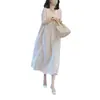 Vestido Longo Simples para Mulheres, Novo Estilo Verão 2026, Decote V Maduro, Rejuvenescedor, Bonito, Estiloso, Intelectual Vestido Branco