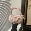 Bolso de Mano de Moda Plisado Estilo Coreano para Mujer 2026 Nuevo Estampado Floral Bolso de Axila Bolso de Hombro Cruzado de Moda