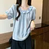 Camiseta de Algodón Estilo Casual 2026 para Mujer, Corte Holgado, Suave y Sencilla, Ropa Diaria, Elementos Chinos, Top para Ir al Trabajo