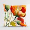 Funda de almohada corta de felpa de piel de durazno de lino con flores acuarela, Funda de almohada con diseño original europeo y americano autorizado