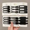 Horquilla negra esmerilada sencilla con clip lateral para flequillo, nueva horquilla con clip de pico de pato para cabello roto sin costuras, accesorios para el cabello