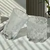 Vaso de Vidrio Estilo Ins con Patrón de Glaciar para Uso Doméstico, Vidrio Mate para Beber, Creativo, Accesible, Lujo, Gama Alta, Vaso para Whisky y Vino