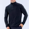 Ropa deportiva ligera para hombre para exteriores transfronteriza, que absorbe la humedad y se seca rápidamente, camiseta de manga larga con cuello semi-alto, estilo hombre