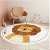 Alfombra Redonda para Habitación Infantil de Dibujos Animados Transfronteriza, Alfombra para Mesita de Noche de Dormitorio, Alfombra para Cesta Colgante Engrosada, Alfombra Redonda para Silla de Estudio