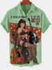 Camisa de Elementos Creativos Transfronterizos de Comercio Exterior 2023 Nueva Impresión Digital 3D Camisa Holgada de Manga Corta Moderna Top para Hombre