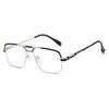 Nuevos Lentes Retro de Metal de Doble Varilla, de Alta Gama, Montura Versátil, Estilo Cuadrado de Lujo Accesible, Lentes Planos Antiluz Azul para Hombre