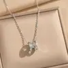 Colar de Diamante Completo Elegante Deslumbrante Moda Leve de Luxo Cintura Fina Novo Arco do Triunfo Transfronteiriço Aço Titânio Versátil para Mulheres