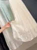 Falda de Malla con Bordado de Lunares Resistente Estilo Suave para Mujer, Falda Plisada de Línea A Elástica de Cintura Alta para Verano, Falda Acampanada Adelgazante