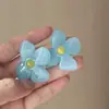 Pendientes Azules Exagerados de Flores de Verano para Mujer 2025 Primavera y Verano Nuevos Pendientes de Diseño Nicho Accesorios de Oreja Dulces Casuales