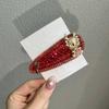High-Grade Dragon ano da vida vermelho strass hairpin lado feminino hairpin 2024 Ano Novo estilo quebrado cabelo clipe lateral cocar