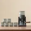 Bol de Lavado de Té de Vidrio con Forma de Montaña, Recipiente para Lavar Pinceles, Lavabo, Olla para Lavar Agua con Tapa, Olla Esterilizadora de Tazas de Té, Accesorios para Juegos de Té Resistentes a Altas Temperaturas, Ceremonia del Té