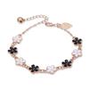 Pulseira Flor de Trevo de Quatro Folhas Simples Versátil Estilo Frio Pulseira da Moda Nicho Luxo Leve Elegante de Alta Qualidade