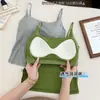 Camisola de tirantes finos de Lyocell para chica popular con copas, lencería para mujer, prenda exterior, sujetador sin espalda, lencería, top de capa base