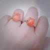Anillo de Piedra Roja del Sur Natural, Exquisito Estilo Antiguo, Diseño Elegante, Abertura de Múltiples Garras, Anillo Aristocrático de Moda