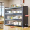 Novo Rack de Armazenamento para Cozinha, Armário de Armazenamento Multicamadas de Chão, Multifuncional para Micro-ondas, Aparador, Armário, Armário de Armazenamento