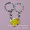8766 Chaveiro de Bloco de Construção Colorido Pingente DIY Chaveiro de Joia Criativa Coração Bicolor Transparente + Cor Sólida