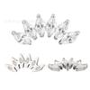 Joyería para perforación corporal de aleación de titanio ASTM F-136 Crown cattle color Zircón engastado ojo de caballo aretes labiales tipo stud punto