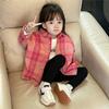 Ropa de Primavera y Otoño para Mujer y Niños Camisa de Manga Larga Estilo Western para Bebé Personalidad Infantil Moderna Estilo Coreano Camisa Roja