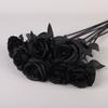 Rosas Artificiais Pretas e Brancas Transfronteiriças Vestido para Festival de Fantasmas de Halloween Flores Falsas Rosas Góticas Escuras Adereços para Fotografia Flores