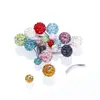 Directo de fábrica multicolor pedrería alta calidad estrella Shambhala bola piercing ombligo joya anillo ombligo 5+8