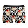 Cueca Masculina Estampada de Natal Nova Respirável Confortável Boxer de Seda de Leite Boxer com Estampa Digital de Seda de Leite