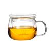 Venta al por mayor de fábrica vaso redondo de vidrio creativo Fun Cup con tapa filtro vaso de tres piezas vaso de burbujas