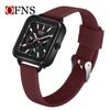 Reloj de Cuarzo Oufani Simple Luminoso de Moda Esfera Cuadrada Resistente al Agua Reloj de Cuarzo Douyin Dropshipping