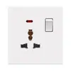 Tipo 86 Estándar Europeo Estándar Británico Enchufe Británico de 13A Piel Blanca Tipo 146 Panel de Enchufe de Interruptor para Cocina Exclusivamente para Exportación