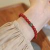 Ágata Roja Natural Cuentas Redondas 4mm Pulsera de un Círculo Sencillo Cuentas de Jade para Mujer Pulsera de Cuentas Finas Cuentas Exquisitas de Nicho