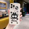 Capa de iPhone 15 Mais Vendida no Exterior para 16 Pro, Bola de Carvão Fofa Maçã 17 Desenho Animado 3D Excêntrico