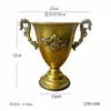 Vaso Troféu Estilo Europeu Velho Retrô Casamento Pose Mesa Decoração de Flores Arranjo de Flores Vaso de Flores Alça de Ferro Fundido Vaso de Flores Alto