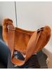 Bolsas de Felpa Transfronterizas para Mujer, Gran Capacidad, Nuevas Bolsas Cruzadas Casuales Otoño e Invierno 2026, Bolsas de Bollo Peludas para Viajar