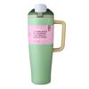 Taza Termo de Acero Inoxidable 304 Transfronteriza Gran Capacidad 40oz Asa Taza de Hielo Portátil para Coche Taza de Coche con Popote
