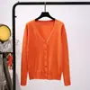 Suéter de stock a largo plazo para mujer, primavera y otoño, fino, cárdigan fino para mujer, abrigo, manga larga, suéter corto para mujer, exterior