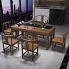 Nuevo Juego de Mesa y Sillas Pequeñas de Madera Maciza Estilo Chino para Balcón y Apartamento, Mesa de Té Kung Fu para Sala de Estar, Estación Integrada para Preparar Té