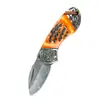Mango Nuevo de Hueso de Vaca Cuchillo de Desempaque Acero de Damasco Navaja Plegable Mini Navaja Plegable para Exteriores Fabricante Stock Disponible