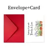 Cartão de Agradecimento Transfronteiriço com Envelope Criativo Nova Flor Mensagem de Thankyou em Inglês Cartão de Cumprimentos Dobrável