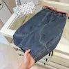 Calça Jeans Feminina com Corte Curvo 2026 Nova Outono Infantil Estilosa Fashion Wide Leg Casual Calça Longa Infantil