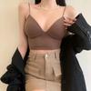 Chaleco de tirantes franceses con almohadilla para el pecho, ropa interior de una pieza con hilo de chica sexy, sujetador de pecho con base sexy para mujer
