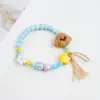 Pulseira Cerâmica Jingdezhen Cor Dopamina Antiga Contas Tecida à Mão Presente Original Nova Pulseira Chinesa para Mulheres