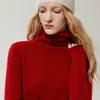 100% cashmere, nova coleção, prêt-à-porter de alta qualidade, bainha enrolada, gola alta, outono/inverno, modelagem justa, valoriza a silhueta, solto, tricô macio e confortável