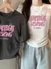 Camiseta Gris Oscuro de Manga Corta para Mujer, Nuevo Estilo Verano 2026, Corte Ajustado, Top Corto de Moda para Figuras Pequeñas, Estilo Ins